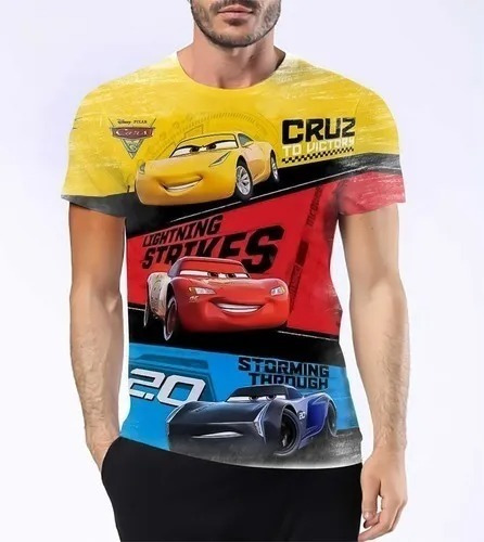 Camisa Camiseta Carros Filme Relâmpago Mcqueen Corrida